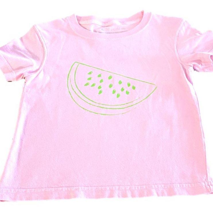 Short-Sleeve Light Pink/Lime Watermelon T-Shirt