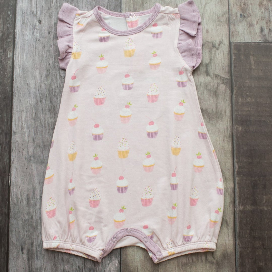 Pink Cupcakes Flutter Romper