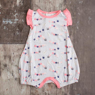 Caterpillar Pink Flutter Romper